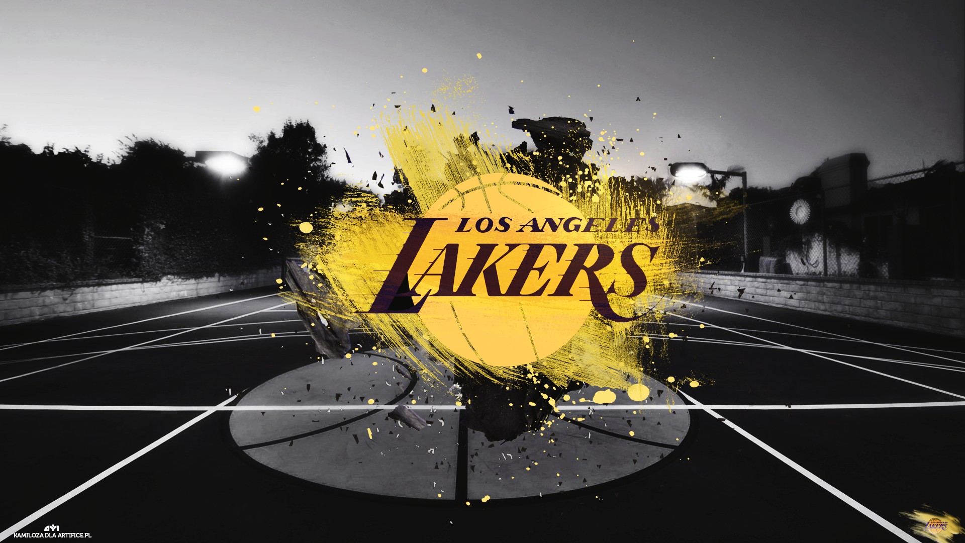 Backgrounds LA Lakers HD with image dimensions 1920x1080 pixel. You can make this wallpaper for your Desktop Computer Backgrounds, Windows or Mac Screensavers, iPhone Lock screen, Tablet or Android and another Mobile Phone device