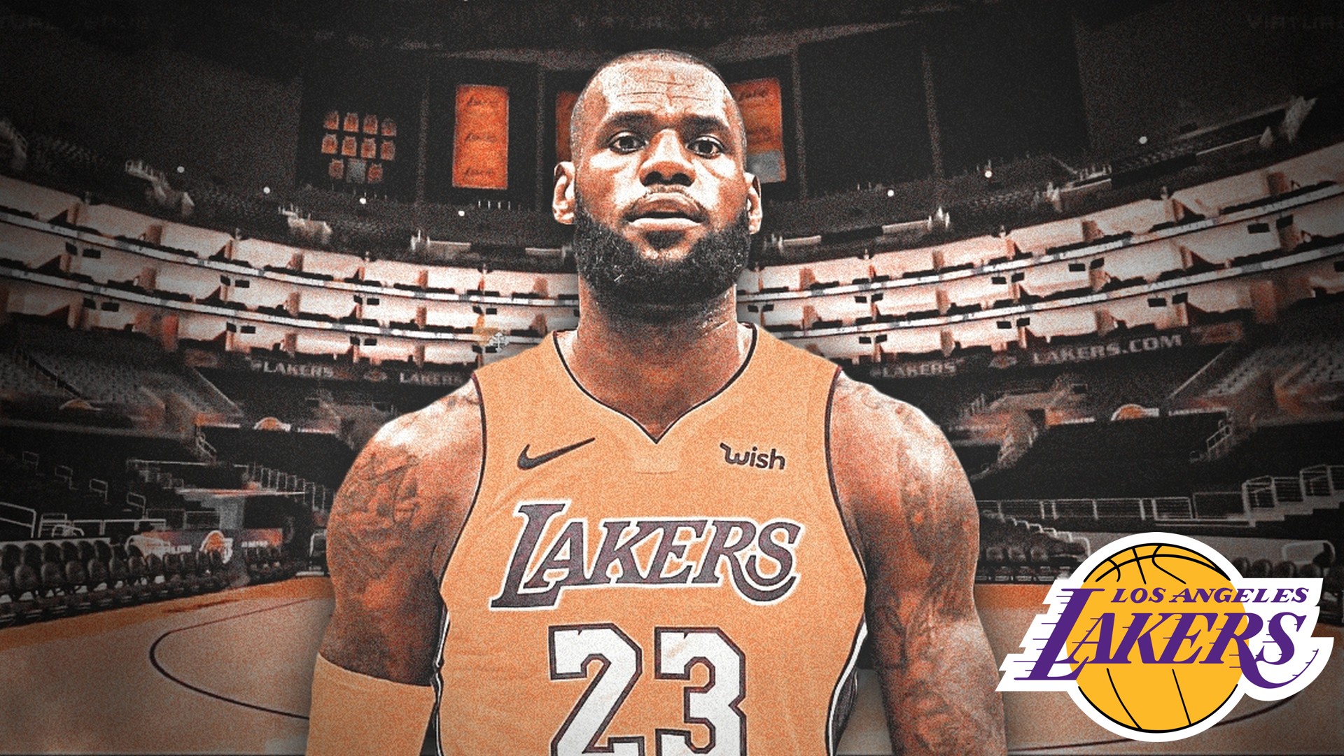 LeBron James Lakers Backgrounds HD with image dimensions 1920X1080 pixel. You can make this wallpaper for your Desktop Computer Backgrounds, Windows or Mac Screensavers, iPhone Lock screen, Tablet or Android and another Mobile Phone device