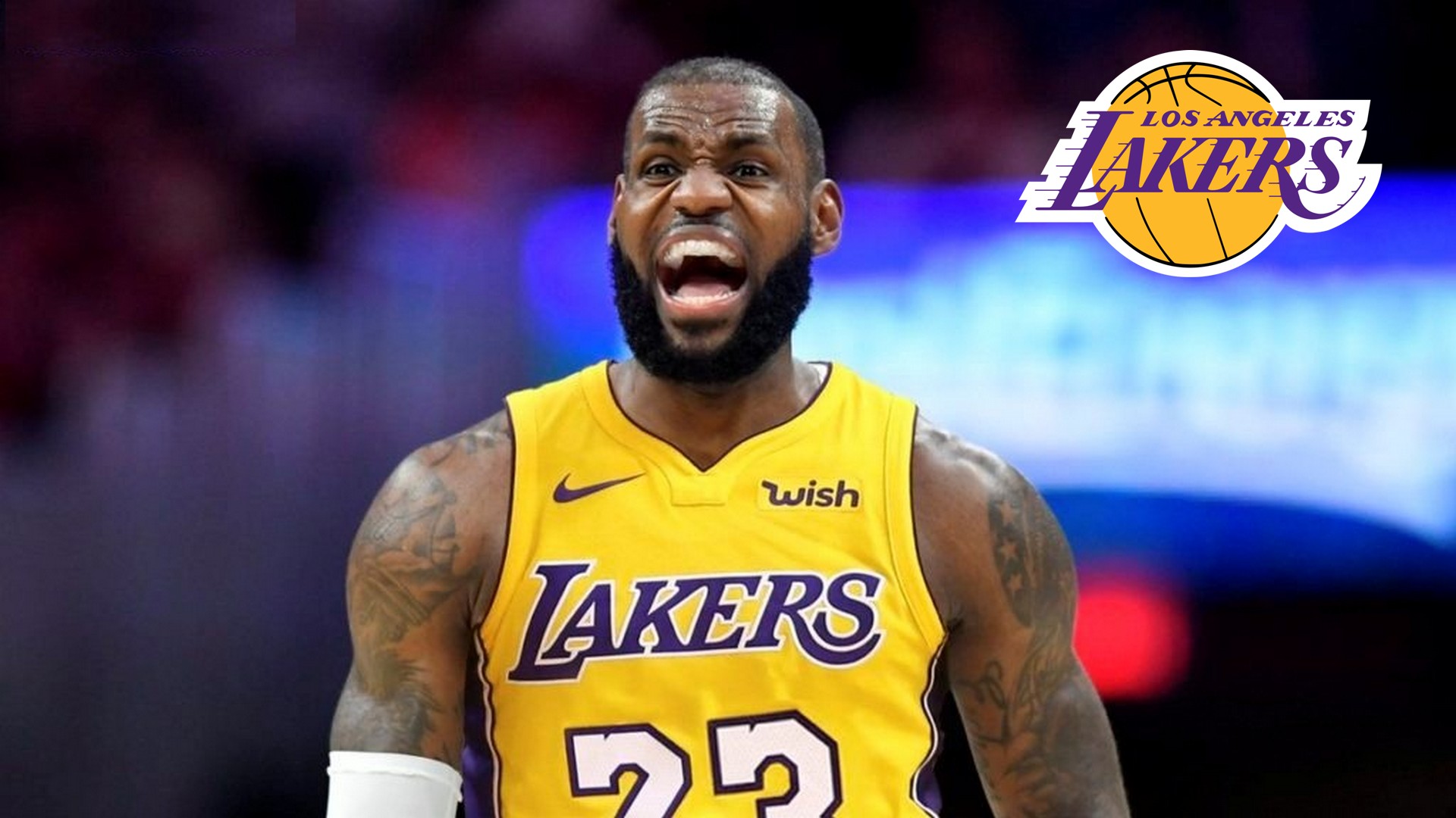 Wallpaper Desktop LeBron James Lakers Jersey HD with image dimensions 1920x1080 pixel. You can make this wallpaper for your Desktop Computer Backgrounds, Windows or Mac Screensavers, iPhone Lock screen, Tablet or Android and another Mobile Phone device