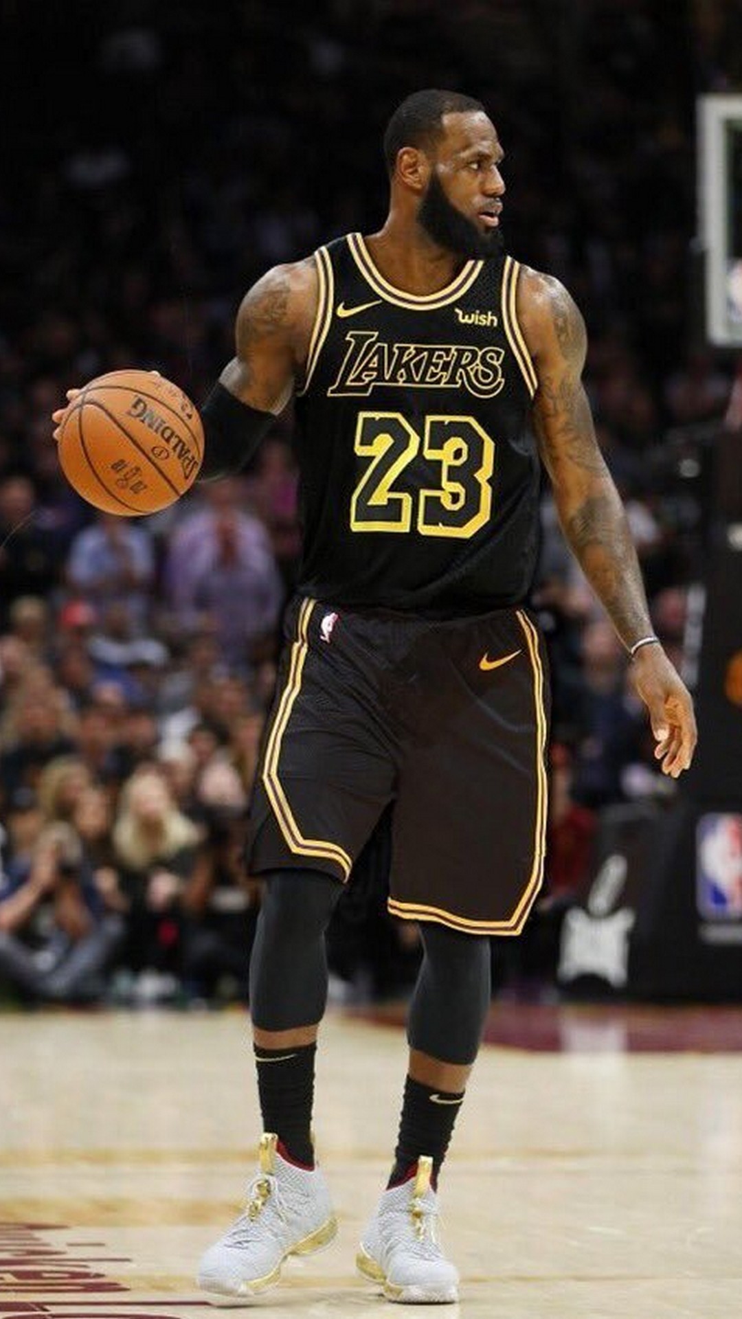 LeBron James LA Lakers iPhone 6 Wallpaper with high-resolution 1080x1920 pixel. You can use this wallpaper for your Desktop Computer Backgrounds, Windows or Mac Screensavers, iPhone Lock screen, Tablet or Android and another Mobile Phone device